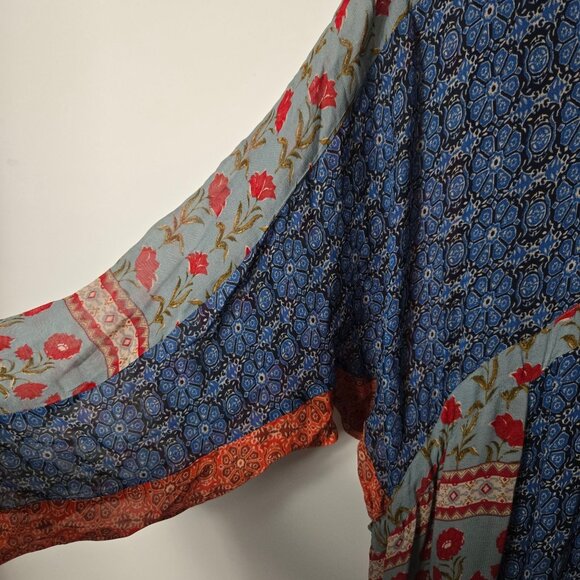 Zara Size M Ruby Dress Multicolored Printed Midi Dress V-Neck Lined Bohemian - Picture 6 of 15